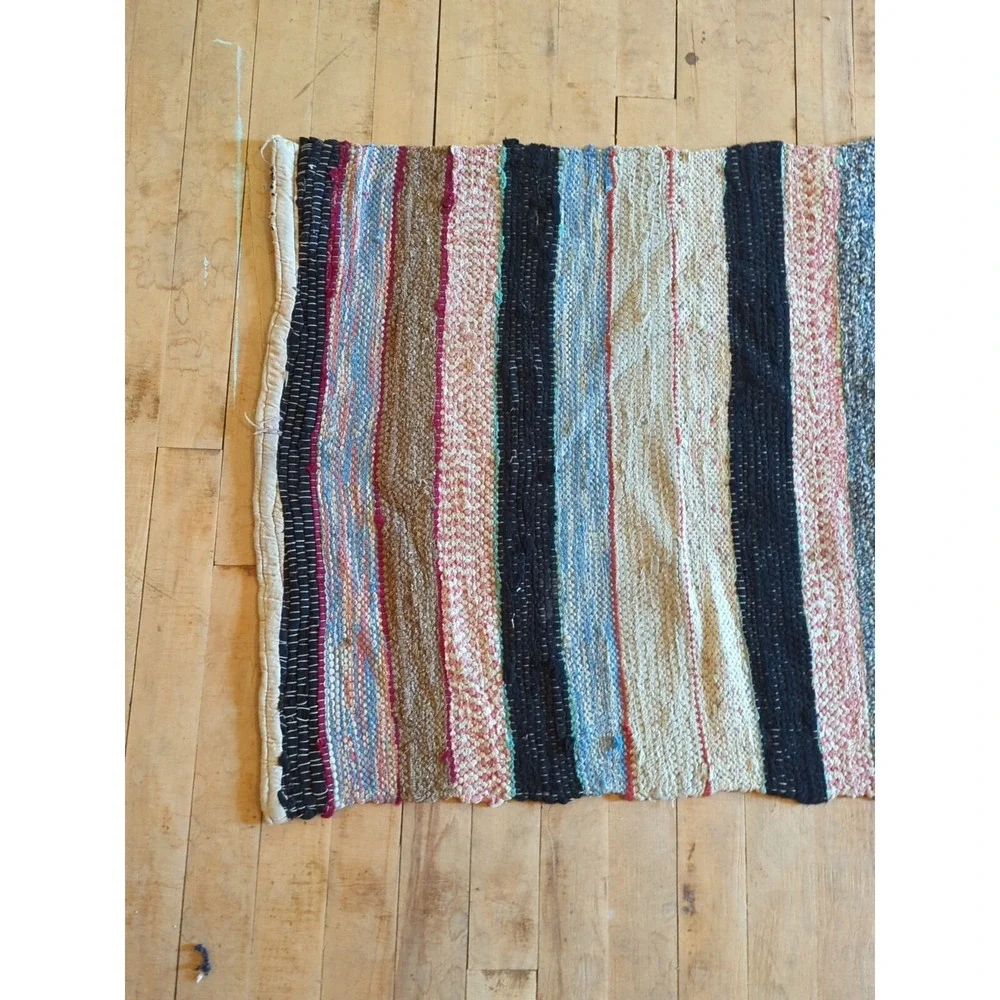 Antique Imported‎ Swedish HandMade Rag Rug Runner (24 x 181 inches )